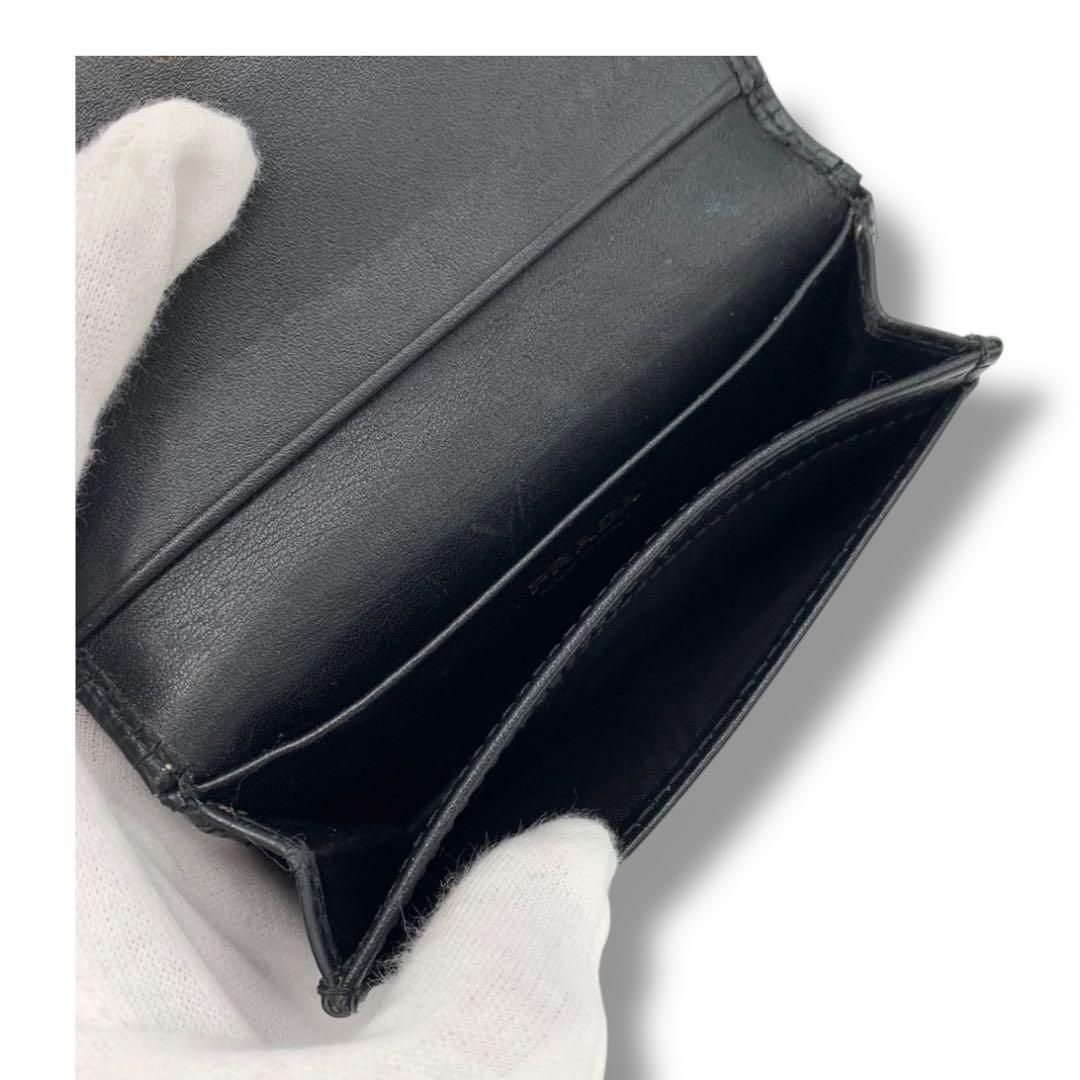 美品✨プラダ カードケース 名刺入れ サフィアーノレザー ゴールドロゴ ブラック