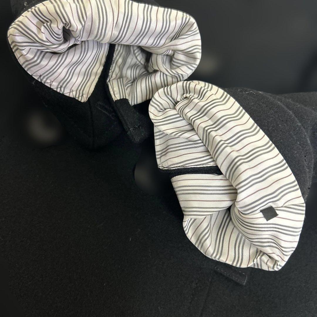 極美品　バーバリー　ブラックレーベル Pコート　ノバチェック　ブラック　ダブル