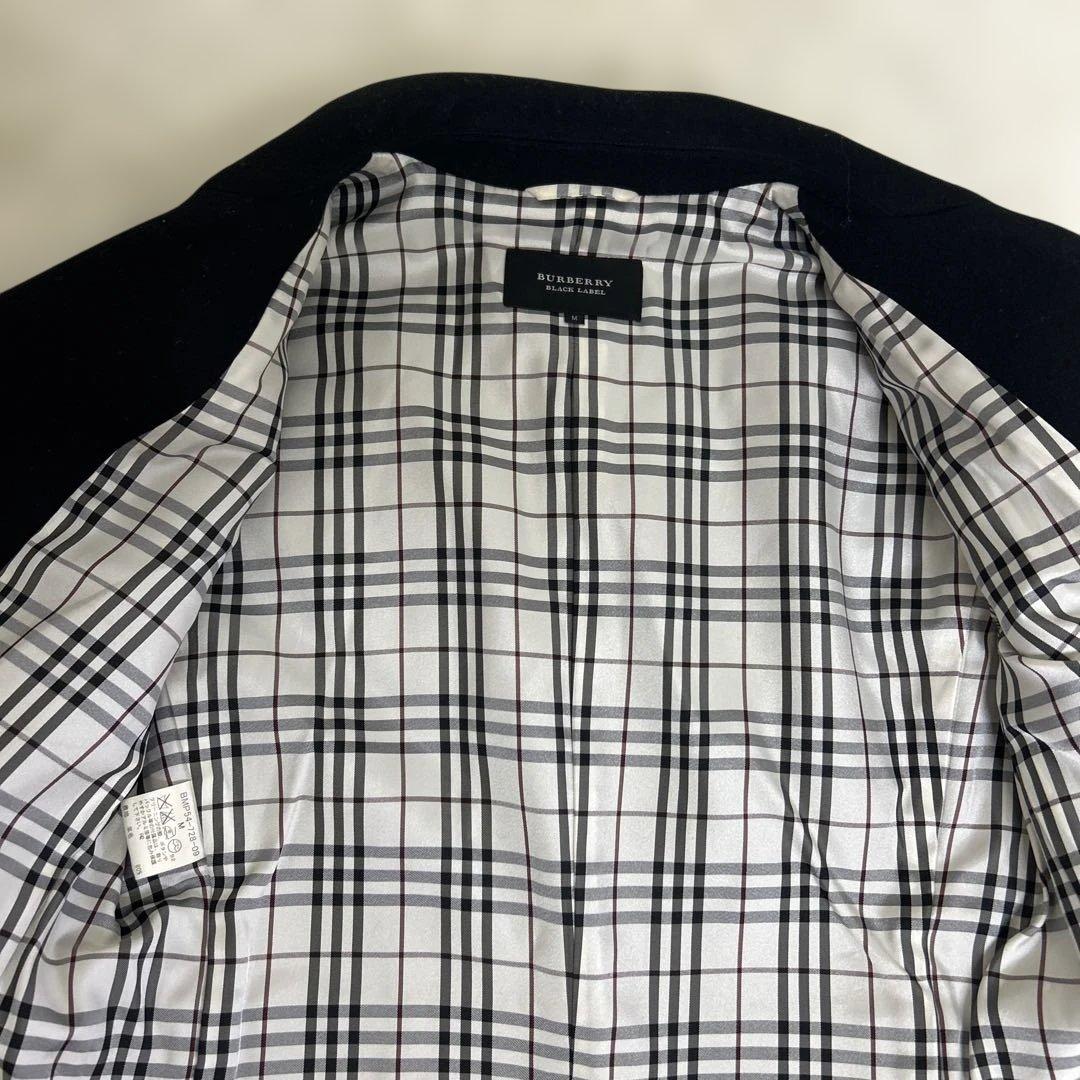 極美品　バーバリー　ブラックレーベル Pコート　ノバチェック　ブラック　ダブル