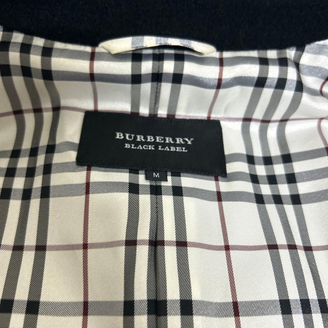 極美品　バーバリー　ブラックレーベル Pコート　ノバチェック　ブラック　ダブル