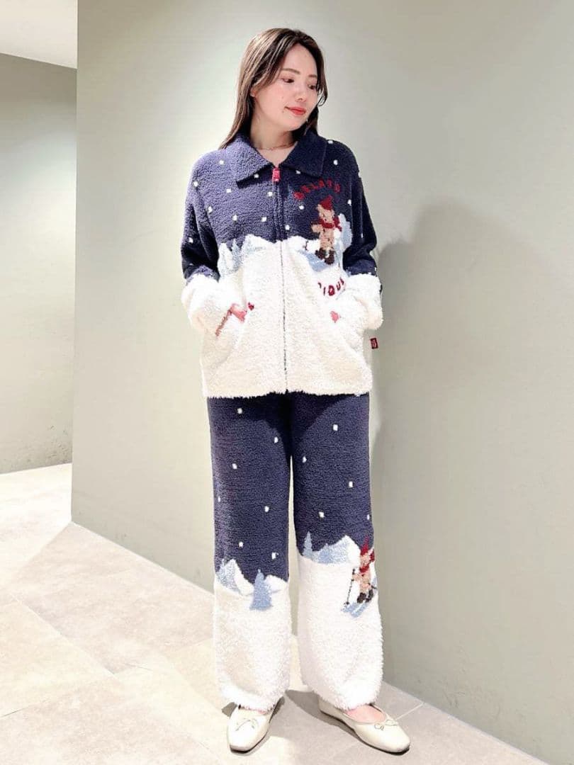 新品✨ジェラートピケ【HOLIDAY】スキーベアジャガードカーディガン ネイビー