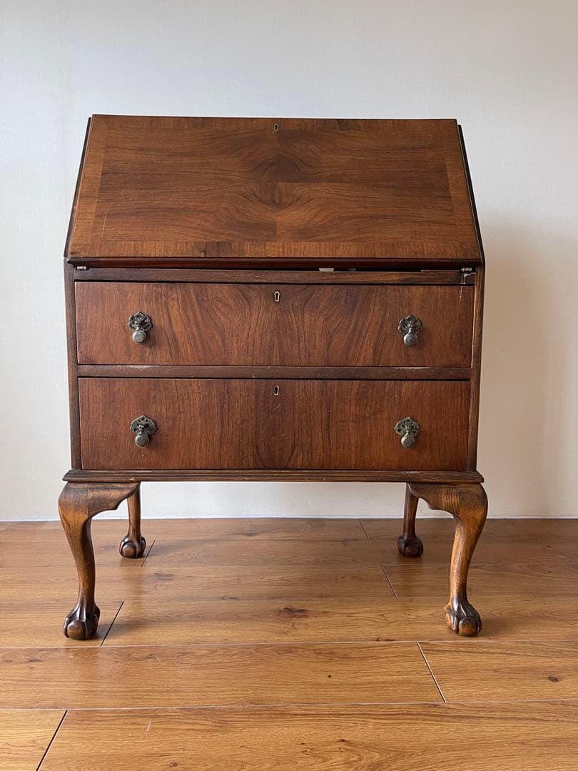 み*こ様 アンティーク木製ライティングビューロー/勉強机デスク