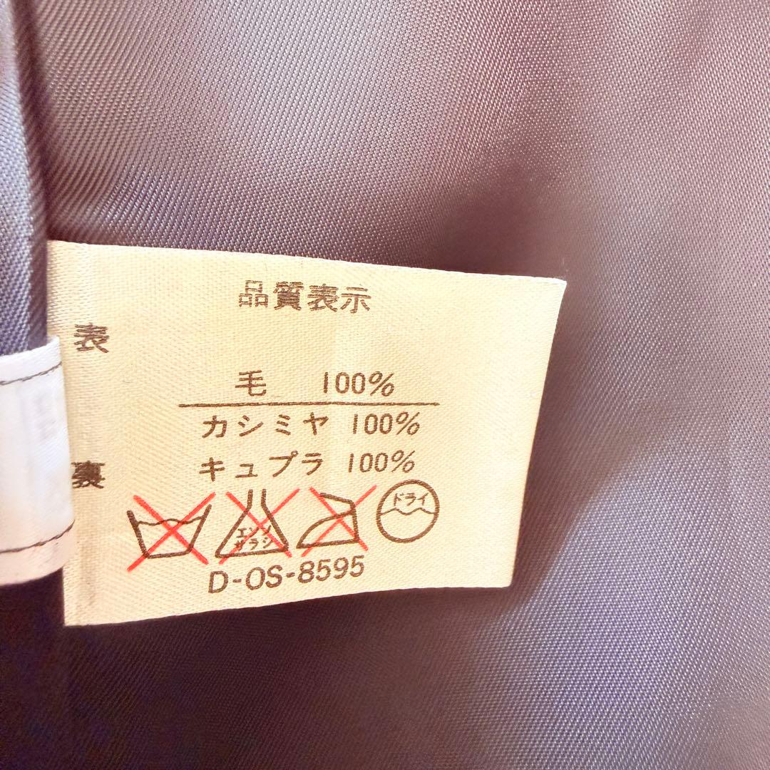 美品　100%カシミア　ブラック ダブルブレスト ロングコート