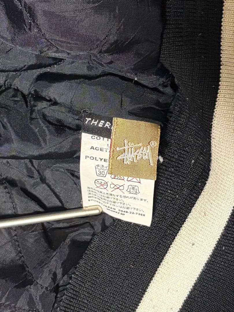 【レア珍品】Stussy コーデュロイ スタジャン Lサイズ ブラック