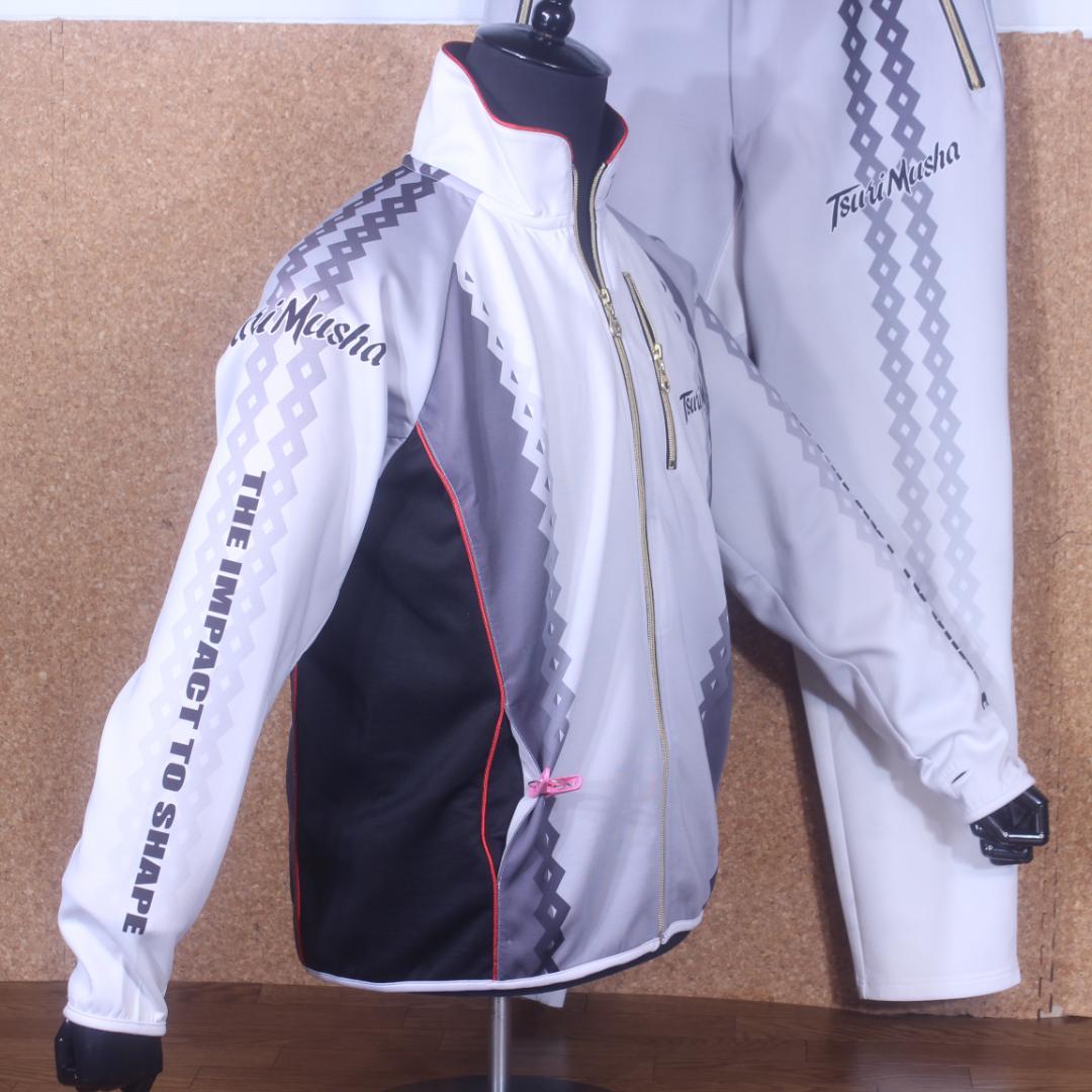 釣武者 W・eye ライトプレーンスーツ L ホワイト 上下