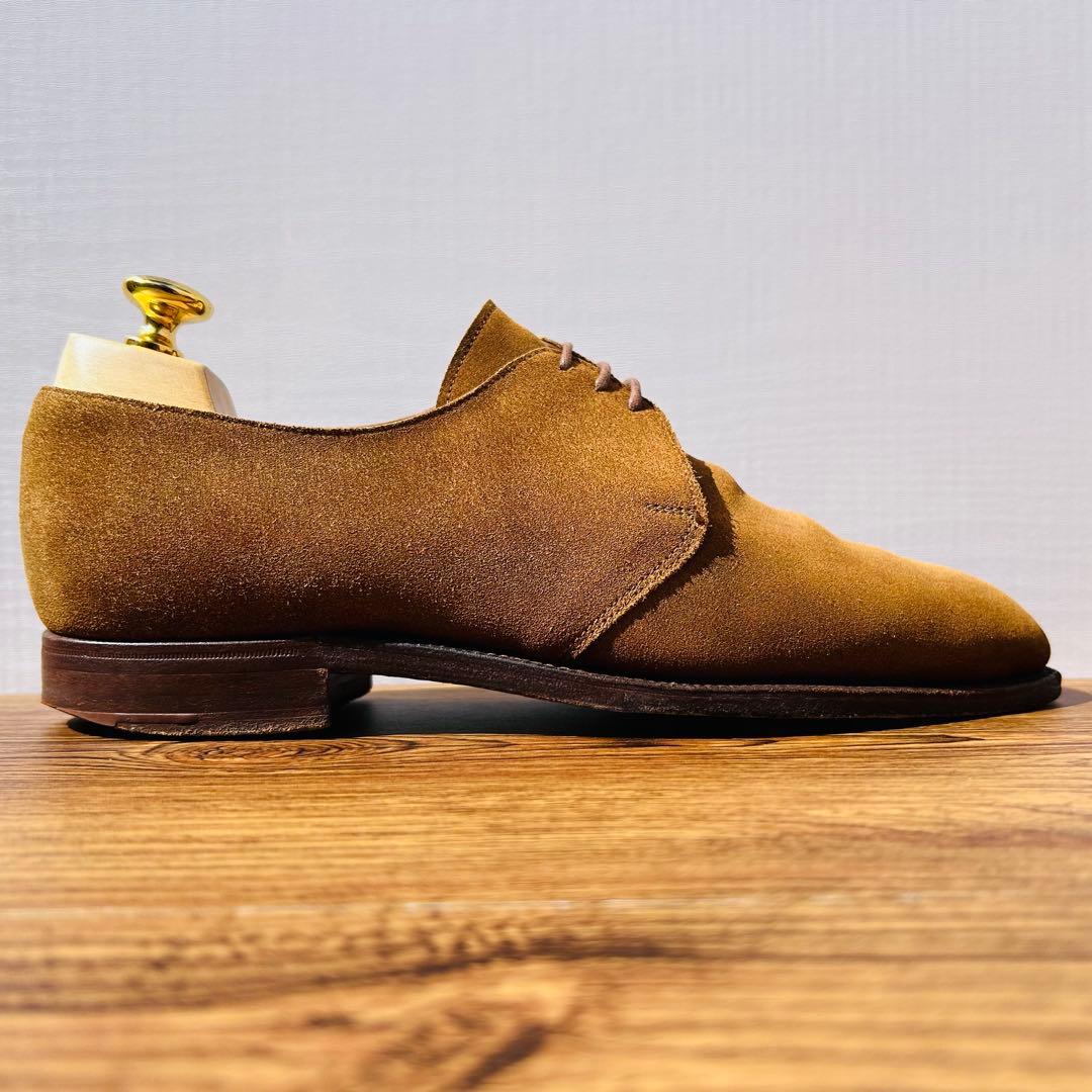 CROCKET&JONES プレーントゥ UK8 ブラウン 外羽根 スエード