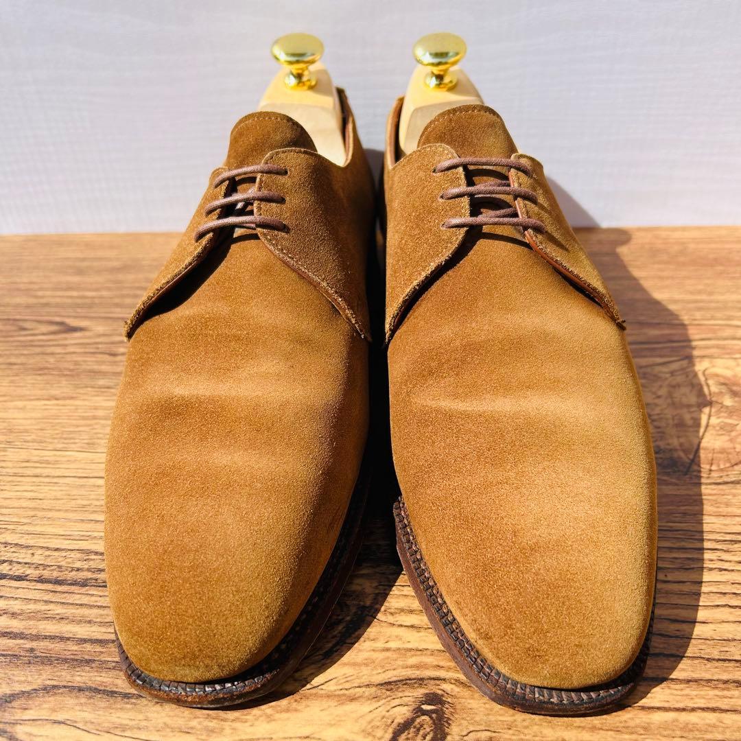 CROCKET&JONES プレーントゥ UK8 ブラウン 外羽根 スエード
