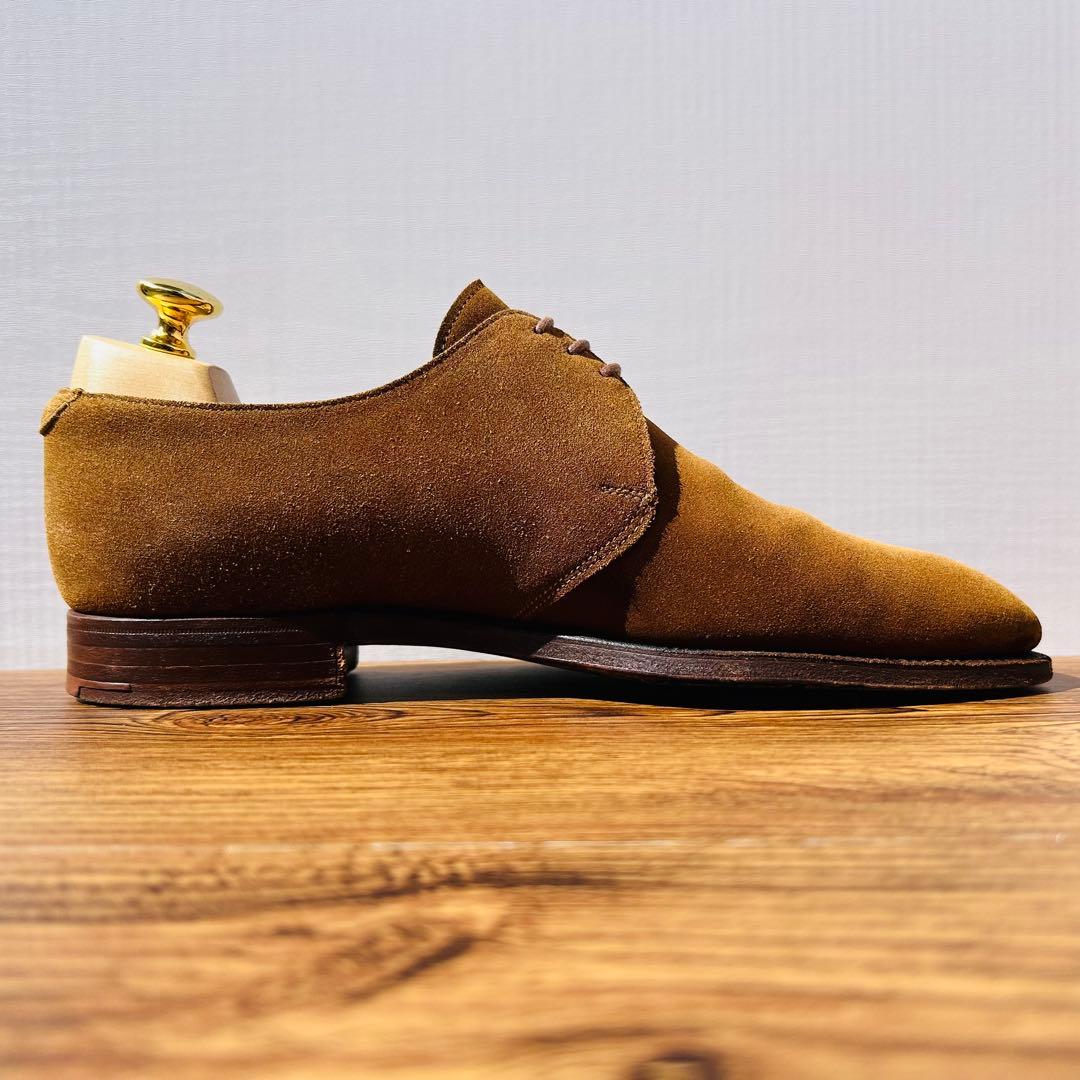 CROCKET&JONES プレーントゥ UK8 ブラウン 外羽根 スエード