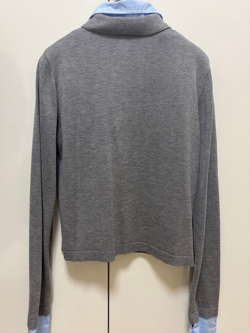 エイミーエストワール ダブルカラーデザインニット グレー eimyistoire