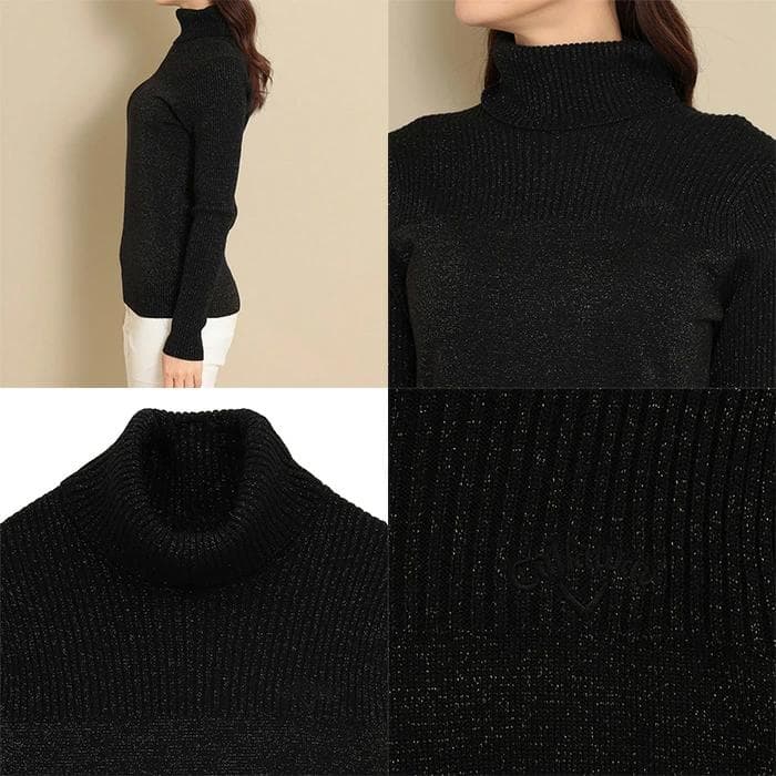 ☆coco☆C23218202　レディースニット　ブラック　Lサイズ