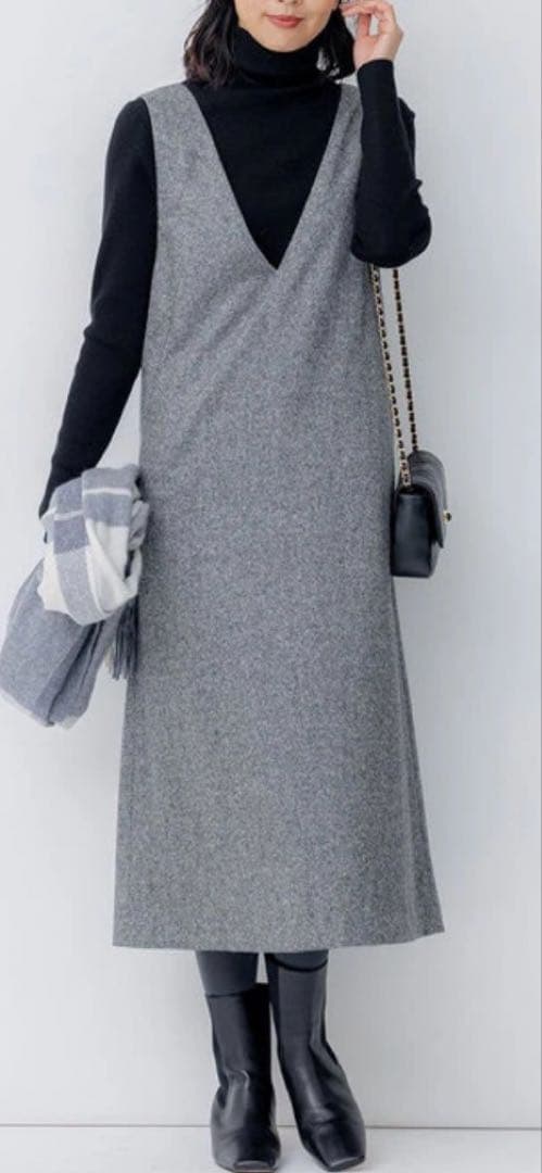 23区シルクネップツイードジャンパースカート