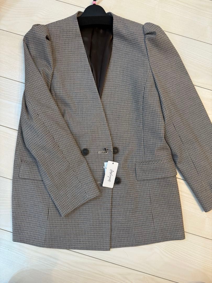 anplegant アンプレガント　パフショルジャケット　チェック