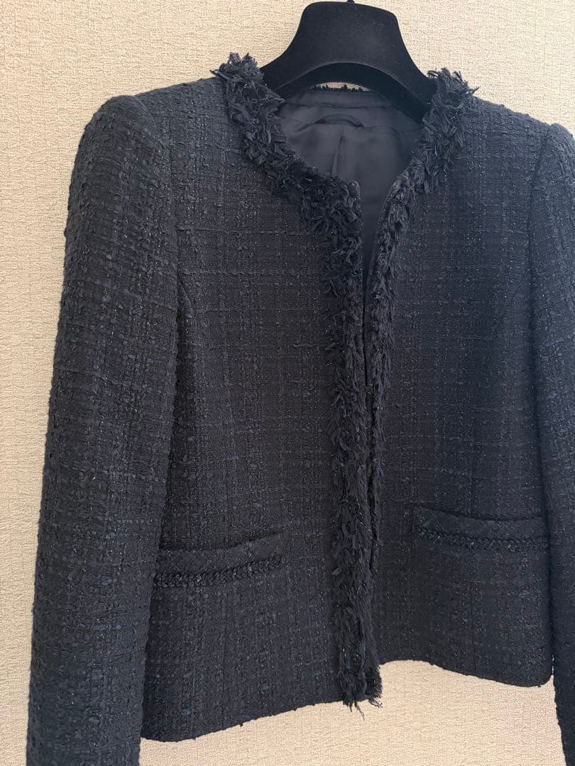 アナイ　リボンヤーンツイードクルージャケット　ノーカラージャケット　フォーマル