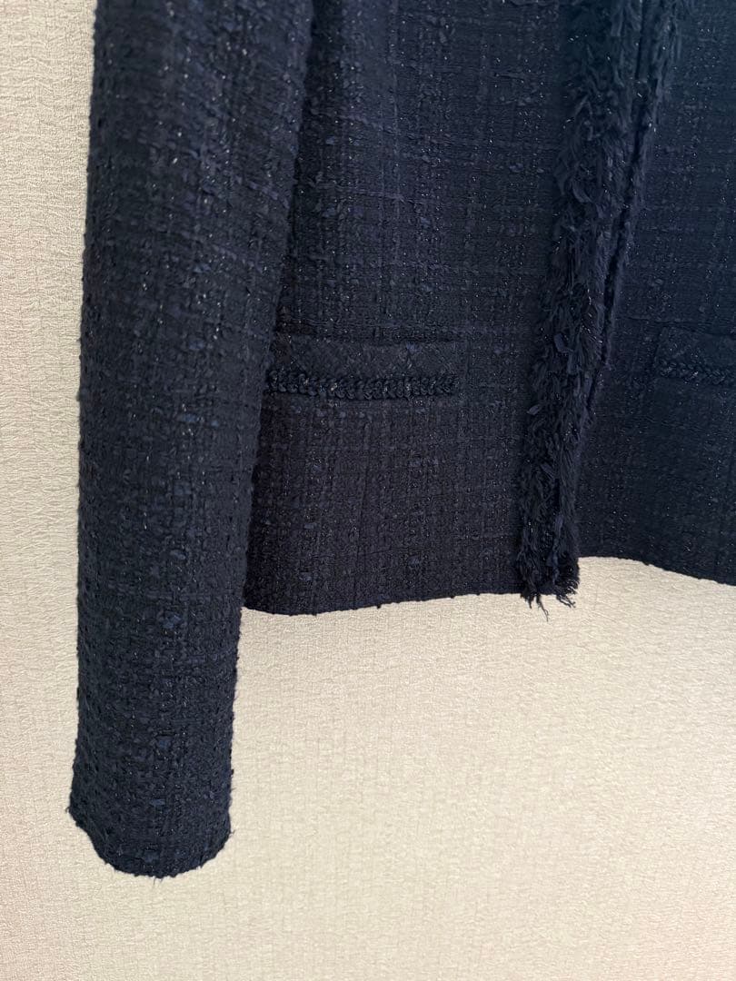 アナイ　リボンヤーンツイードクルージャケット　ノーカラージャケット　フォーマル