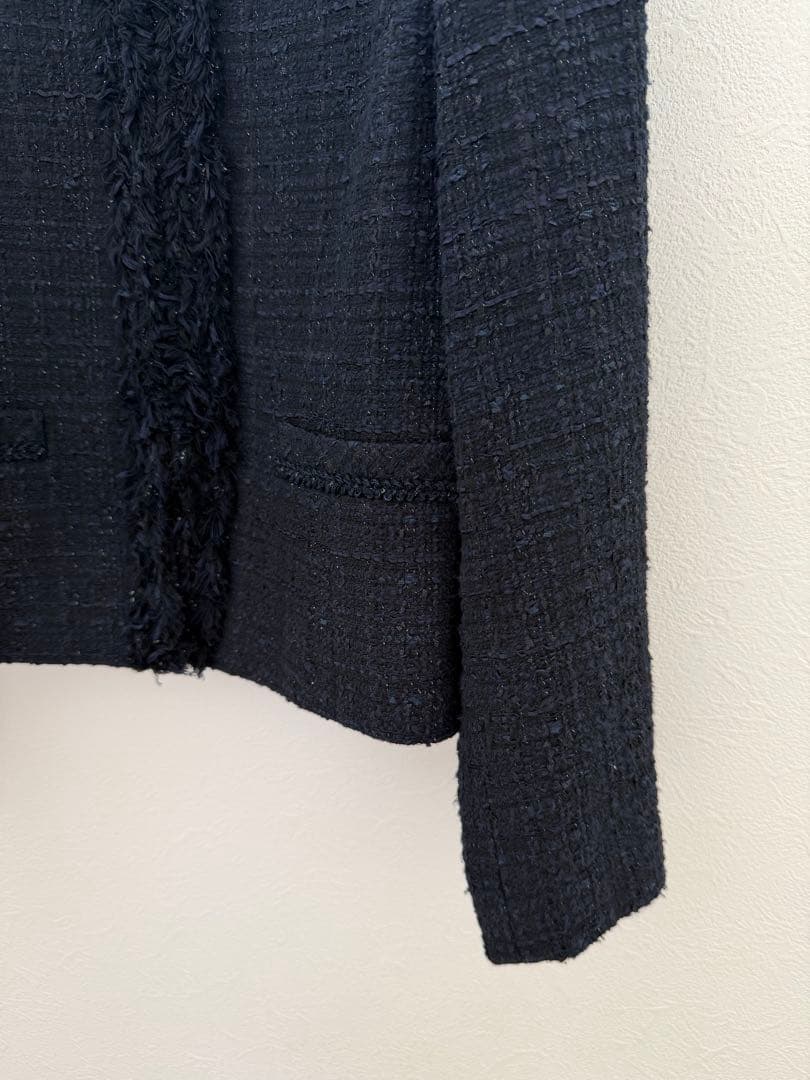 アナイ　リボンヤーンツイードクルージャケット　ノーカラージャケット　フォーマル