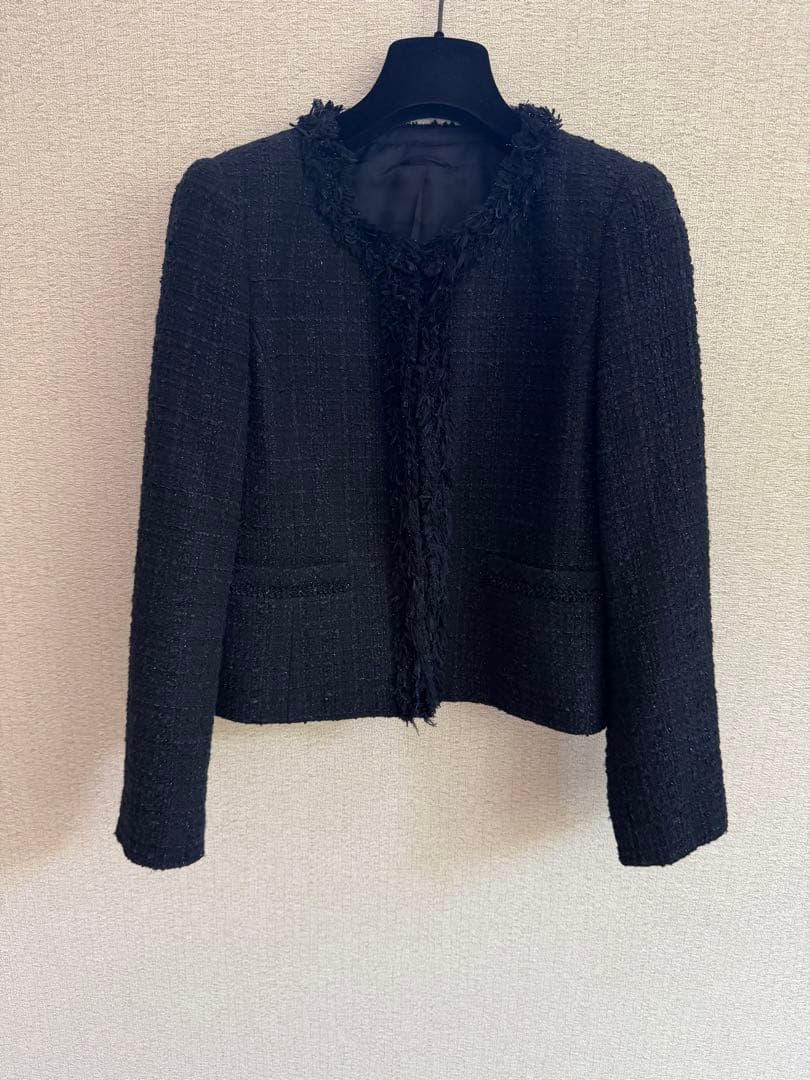 アナイ　リボンヤーンツイードクルージャケット　ノーカラージャケット　フォーマル