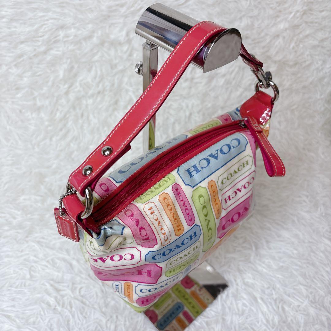 バッグ COACH Accessory Pouch pastel patchwork
