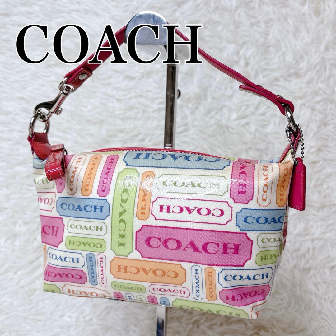 バッグ COACH Accessory Pouch pastel patchwork