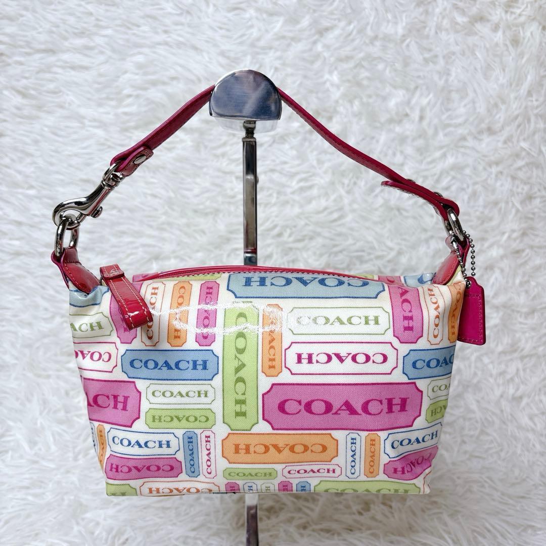バッグ COACH Accessory Pouch pastel patchwork