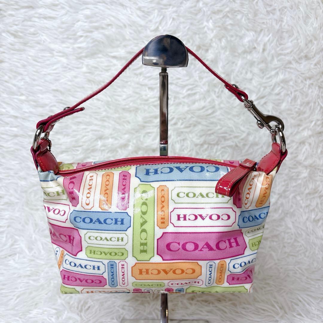 バッグ COACH Accessory Pouch pastel patchwork