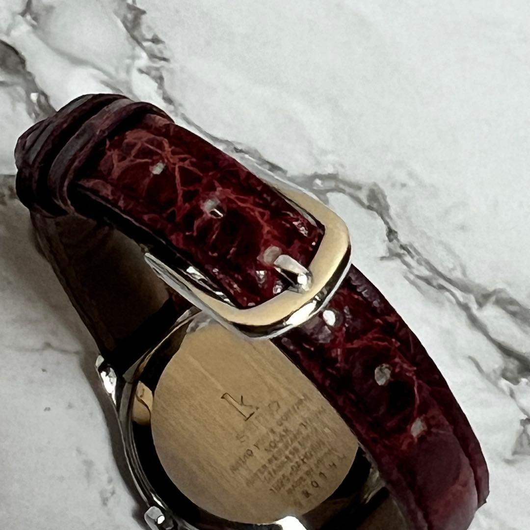 稼働美品 セイコーLk レディース腕時計 1B25-0AH0 レッド ラウンド