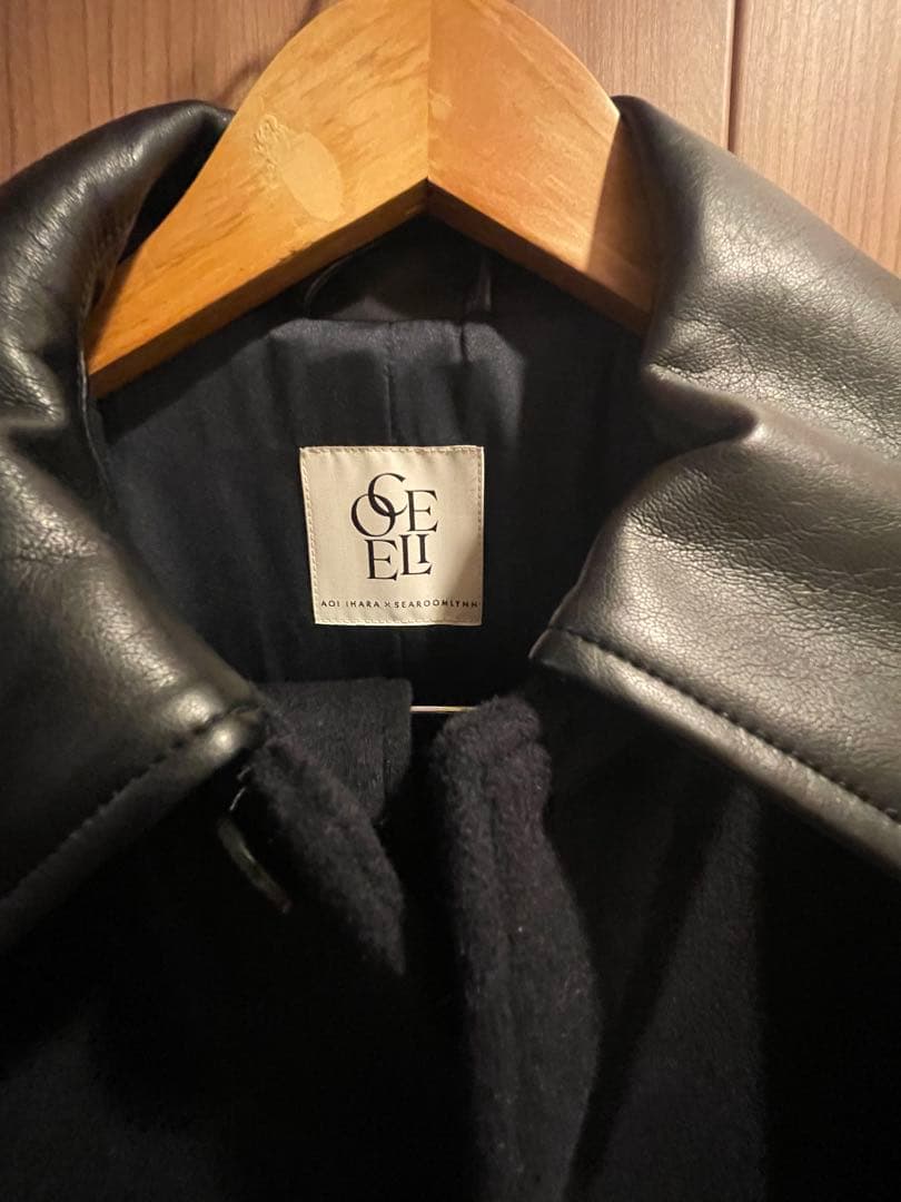 つ*ぇ様 Sea Room lynn レザーcollarウールコート　伊原葵コラ