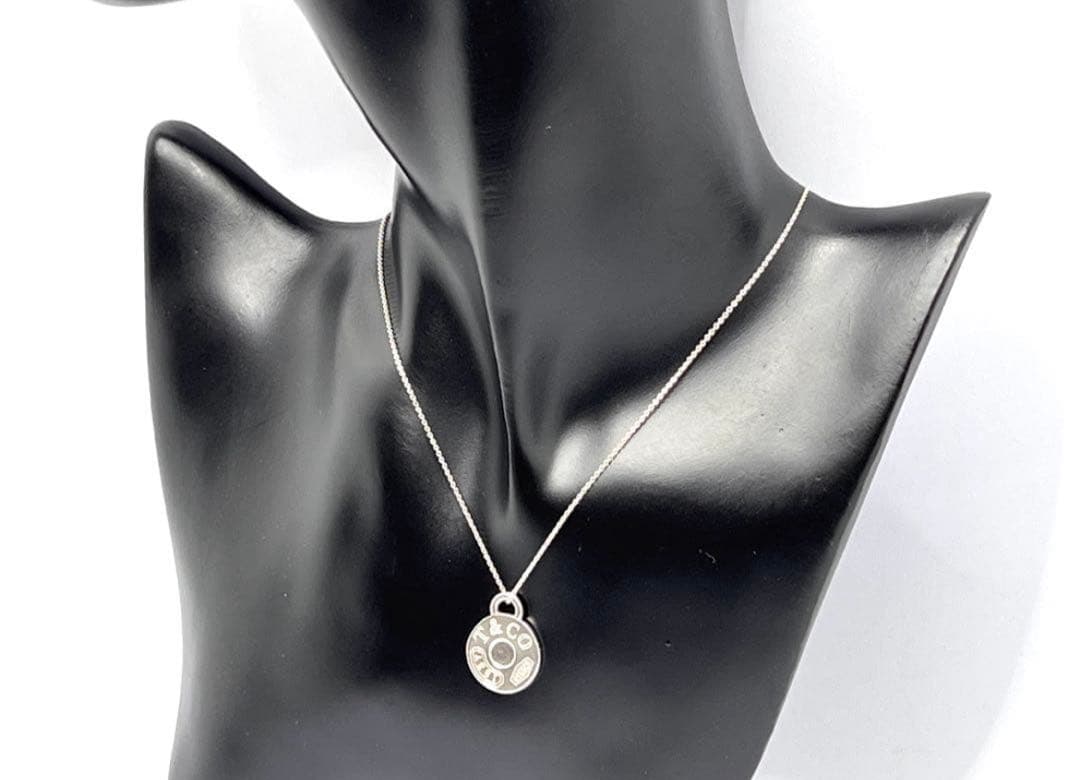 c778 美品　ティファニー　ラウンド　タグ　サークル　ネックレス　925