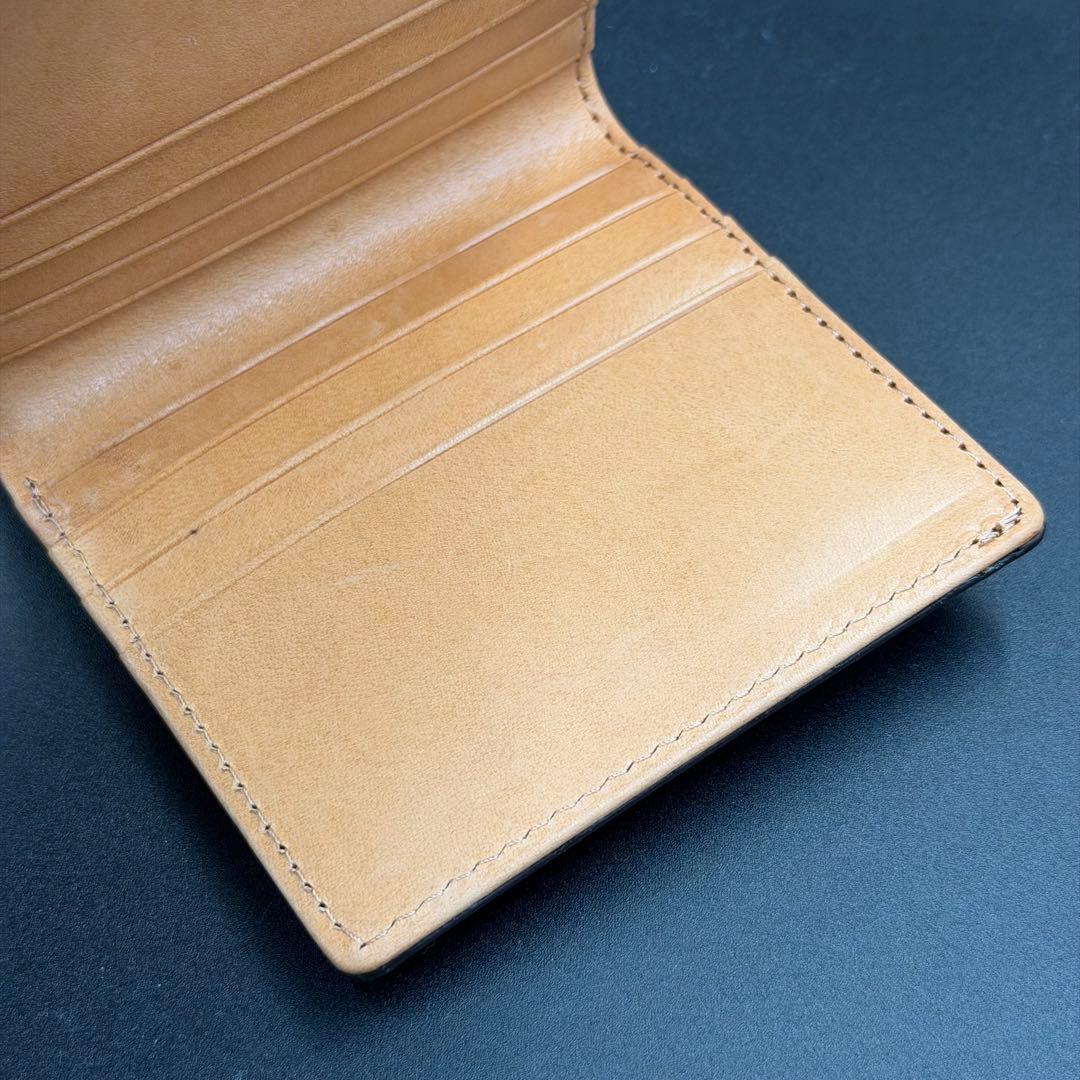 【未使用】ROCADO社製 ロカド シェルコードバン 二つ折り財布 ワインレッド