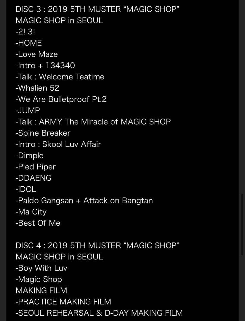 【BTS】2019 5TH MUSTER [MAGIC SHOP]Blu-ray