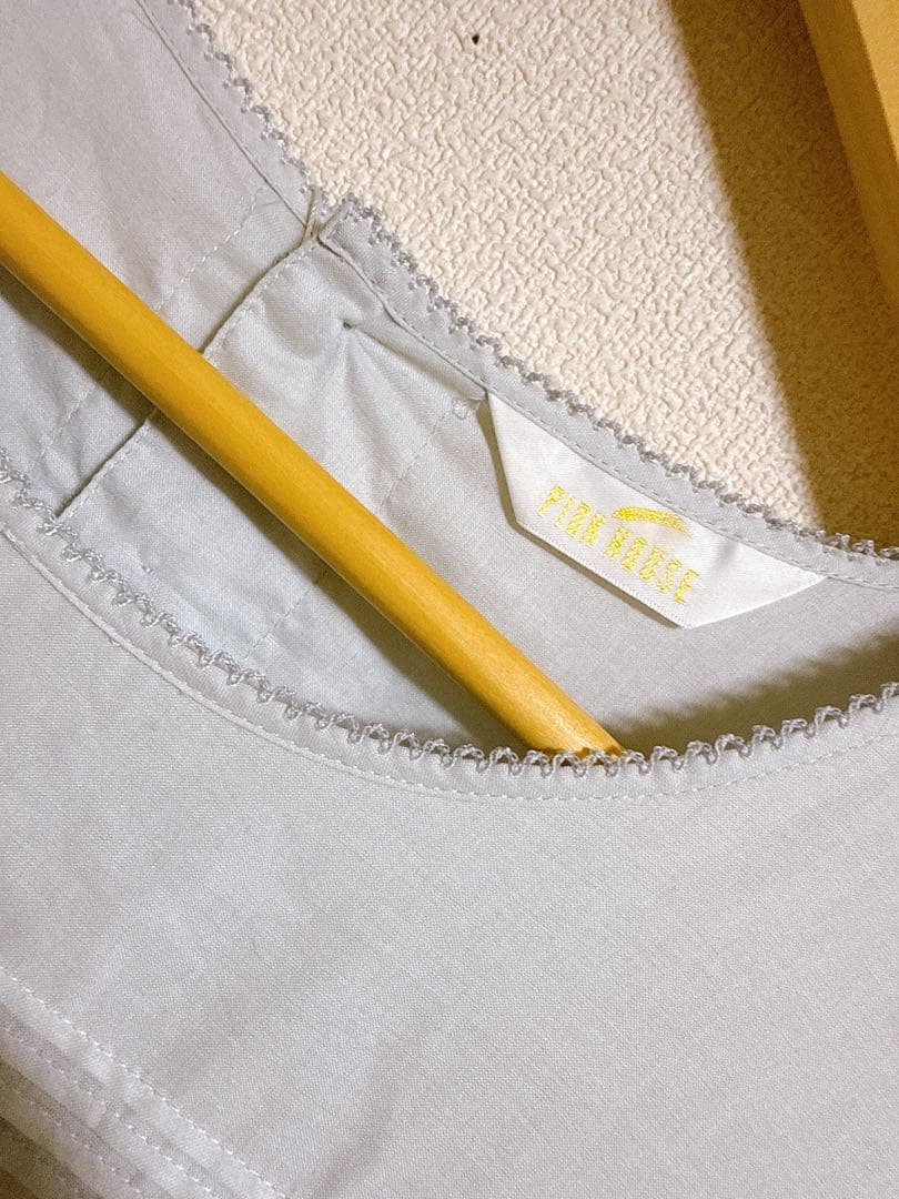 【新品タグ付き】ピンクハウス 配色ローンレイヤードワンピース　ブルー