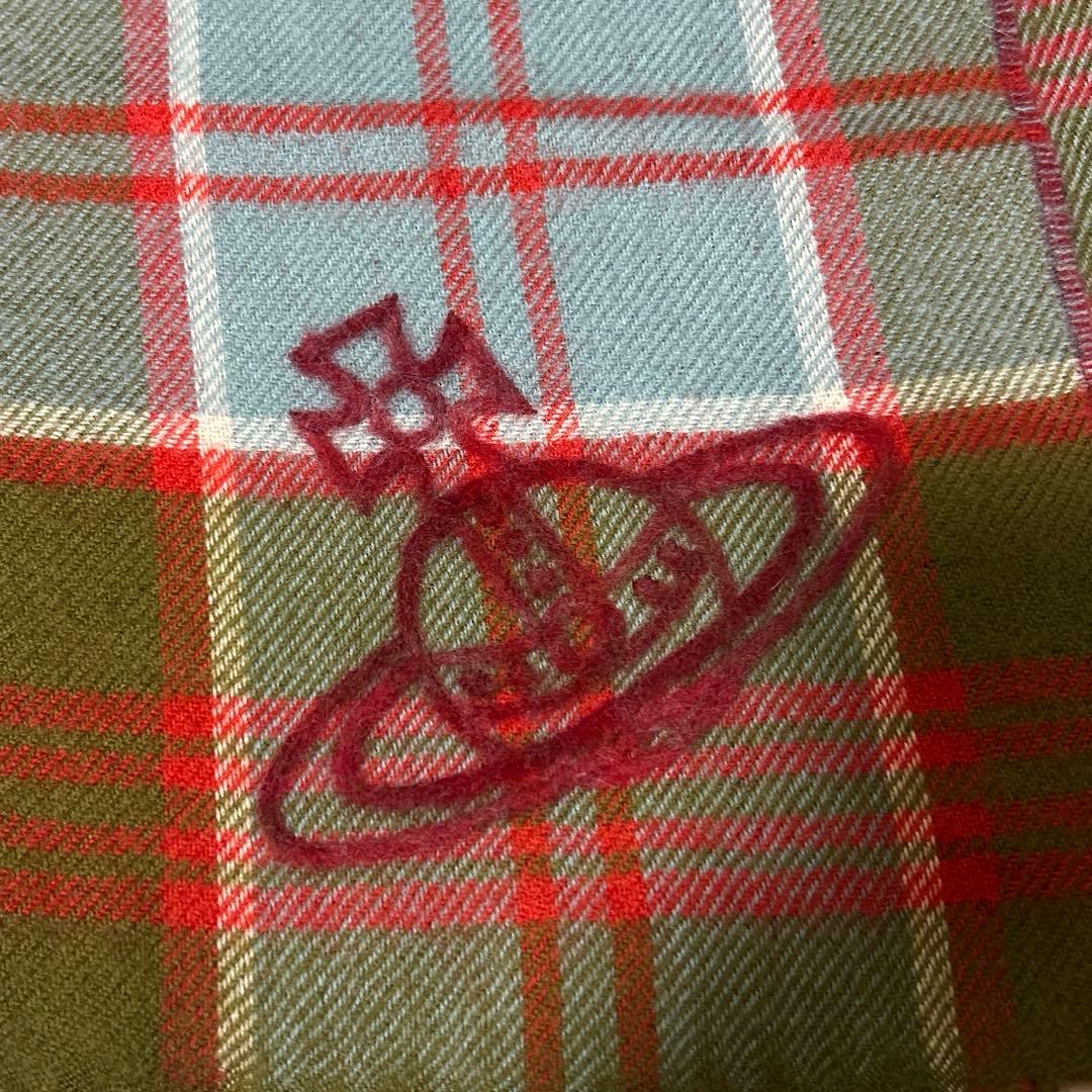 【新品未使用】Vivienne Westwood チェック柄マフラー 赤