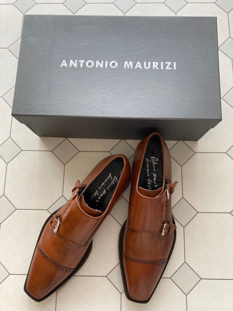 ANTONIO MAURIZI ダブルモンクストラップ 革靴　サイズ391/2