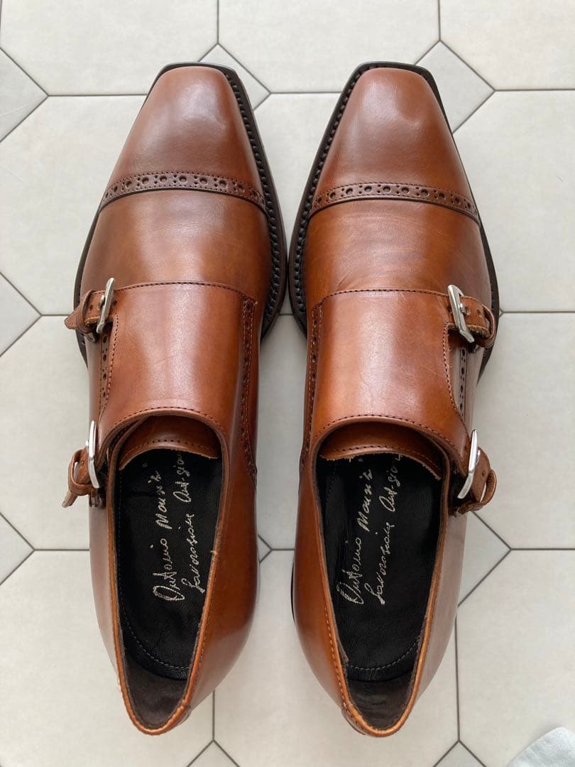 ANTONIO MAURIZI ダブルモンクストラップ 革靴　サイズ391/2