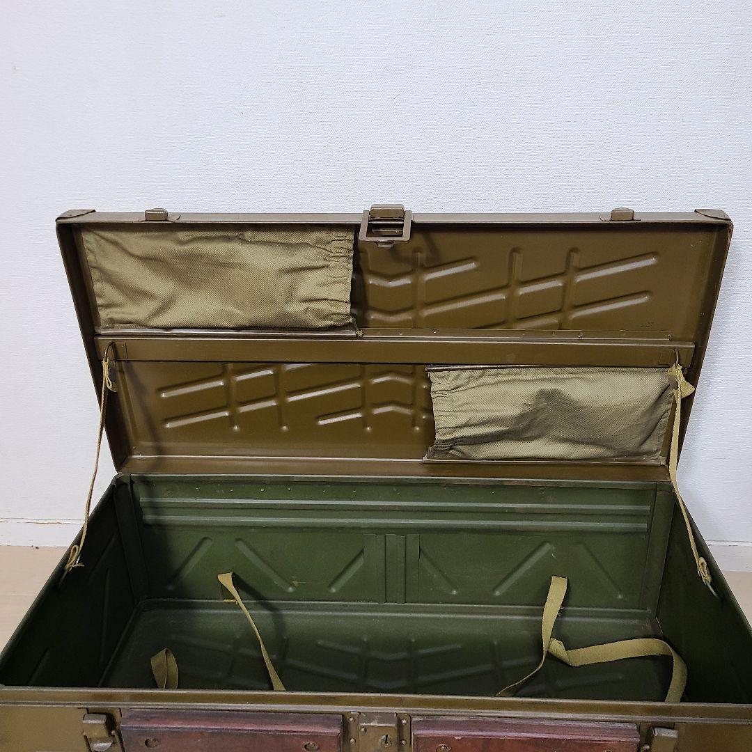く*ま様 旧日本軍 将校用トランク 金属製 当時物