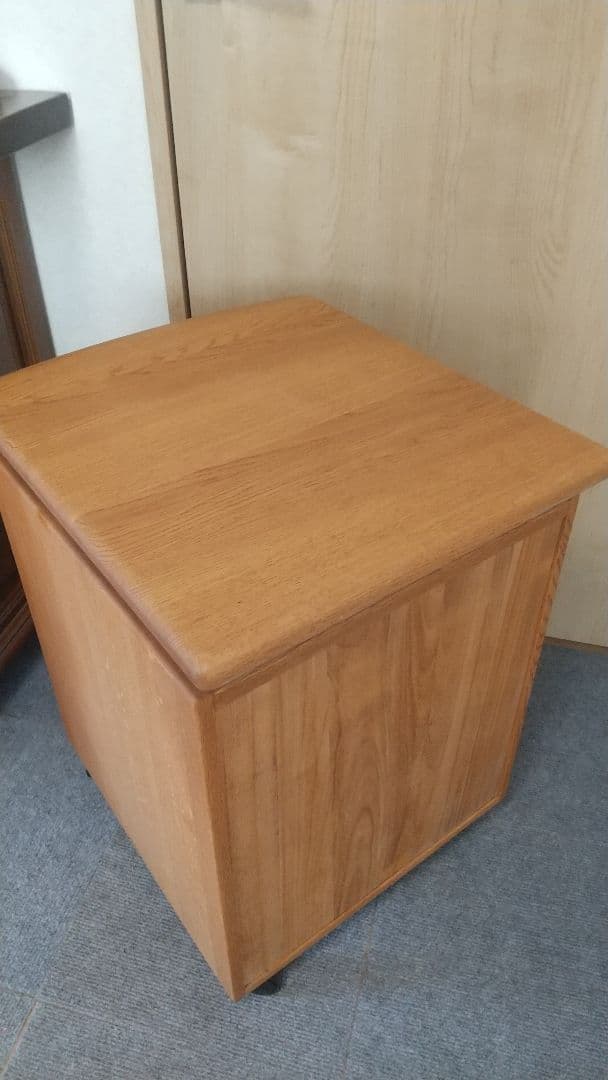 マルニ木工 学習机 袖机 天然木 昇降式ワゴン