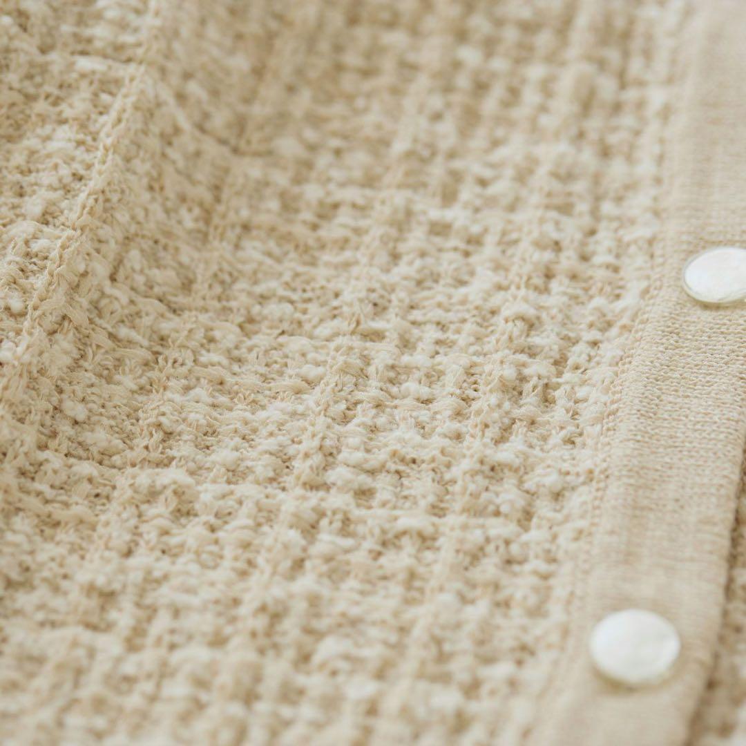 【新品未使用]北欧、暮らしの道具店　ツイード ニットジャケット　アイボリー