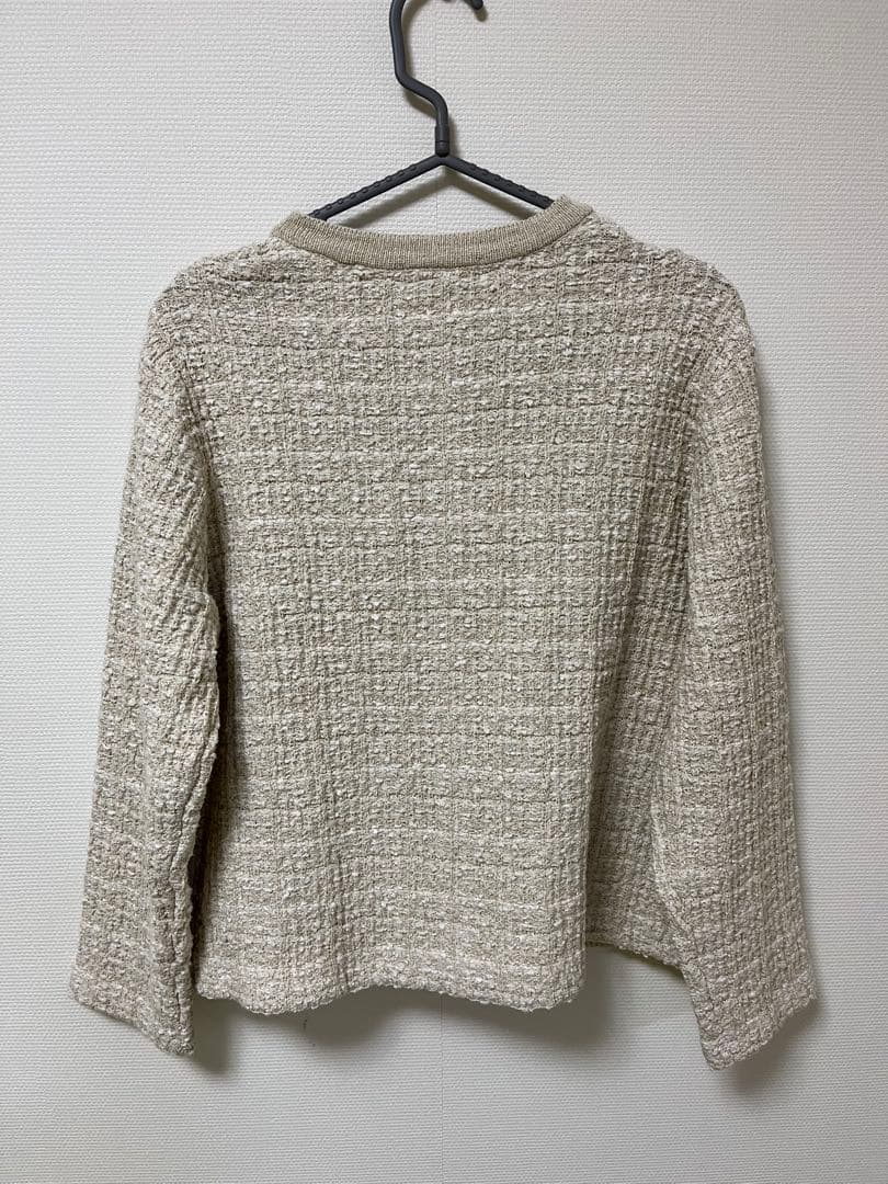 【新品未使用]北欧、暮らしの道具店　ツイード ニットジャケット　アイボリー