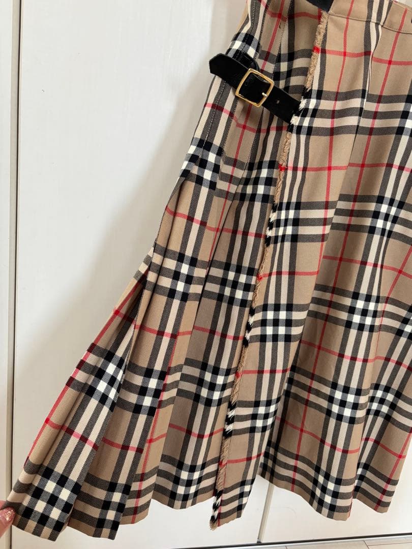 BURBERRY バーバリー 巻きスカート プリーツ膝下
