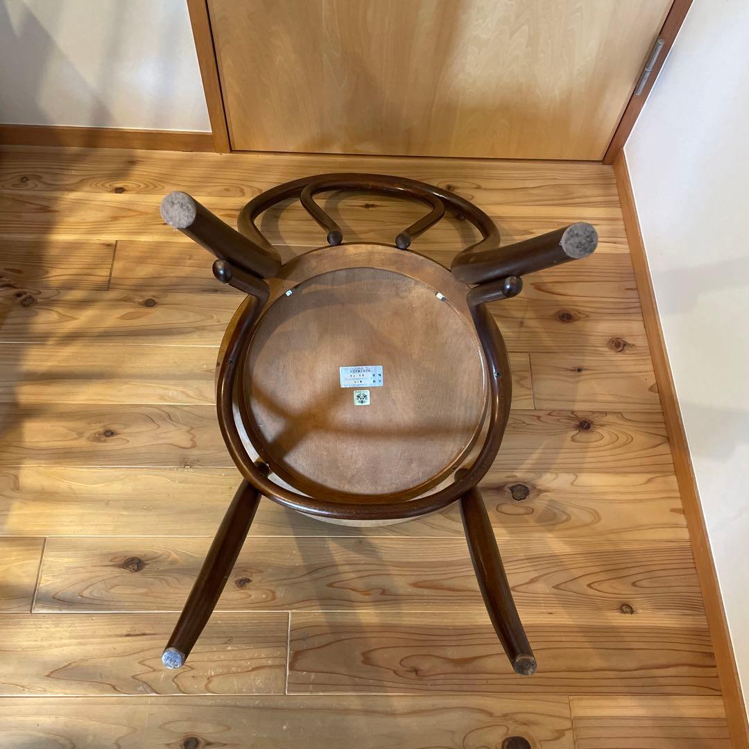 秋田木工　ブラウン木製ダイニングチェア 曲げ木昭和レトロ　ヴィンテージ