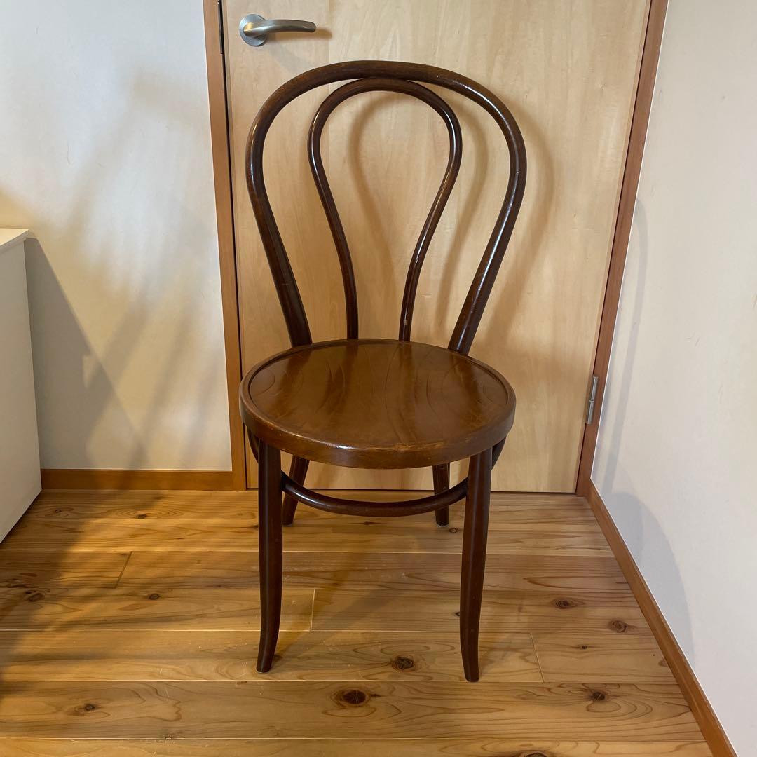 秋田木工　ブラウン木製ダイニングチェア 曲げ木昭和レトロ　ヴィンテージ