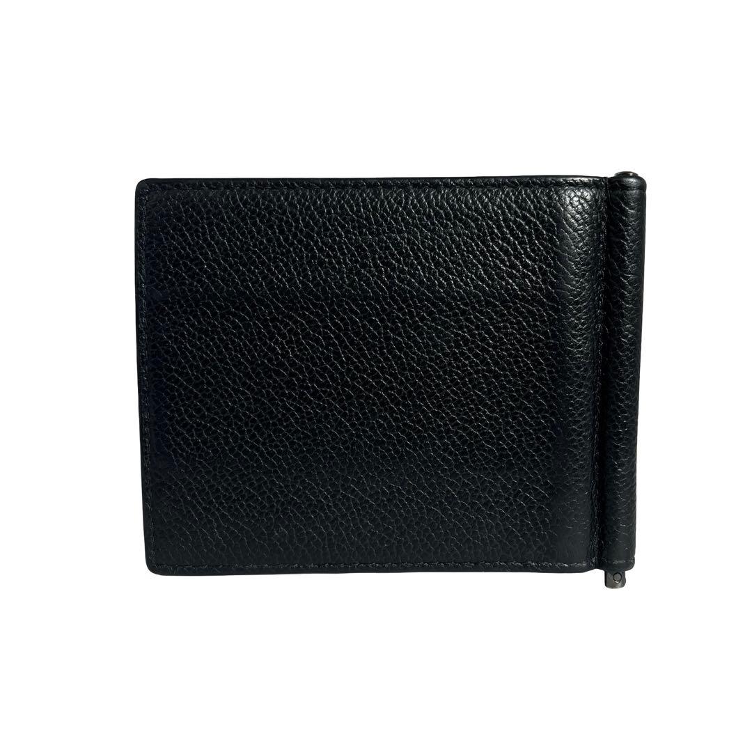 希少✨プラダ マネークリップ ヴィッテログレイン ロゴ金具 バイカラー 黒