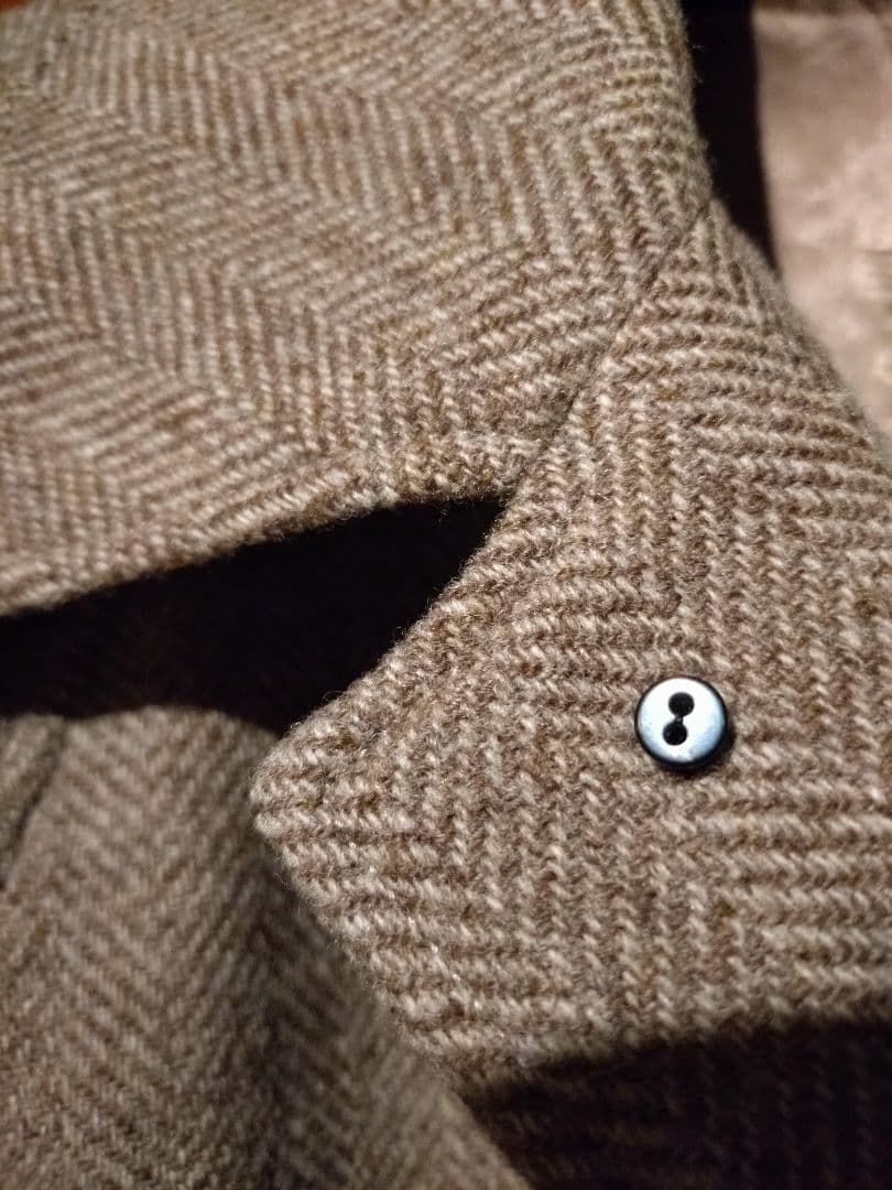 NOLLEYS ヘリンボーン チェスターコート＆ブルーマフラー付き