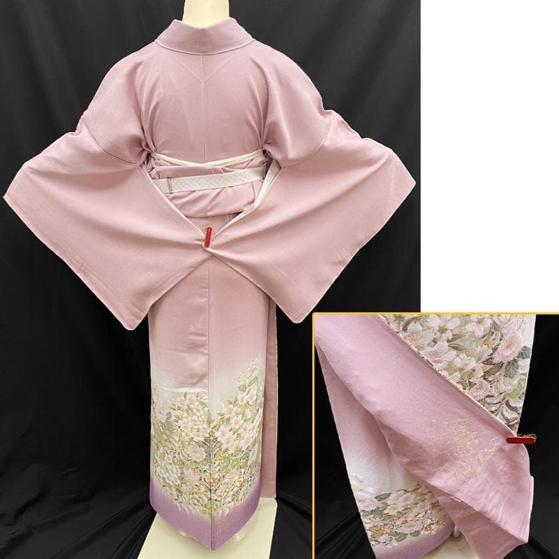 512mt55,504mu51●豪華 縫い取り訪問着 宝相桜華文 金銀糸きらめく