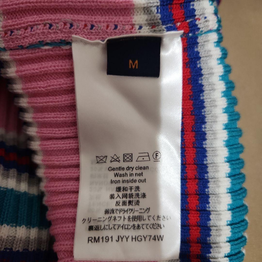 LOUIS VUITTON ピンク ストライプ ポロシャツ M