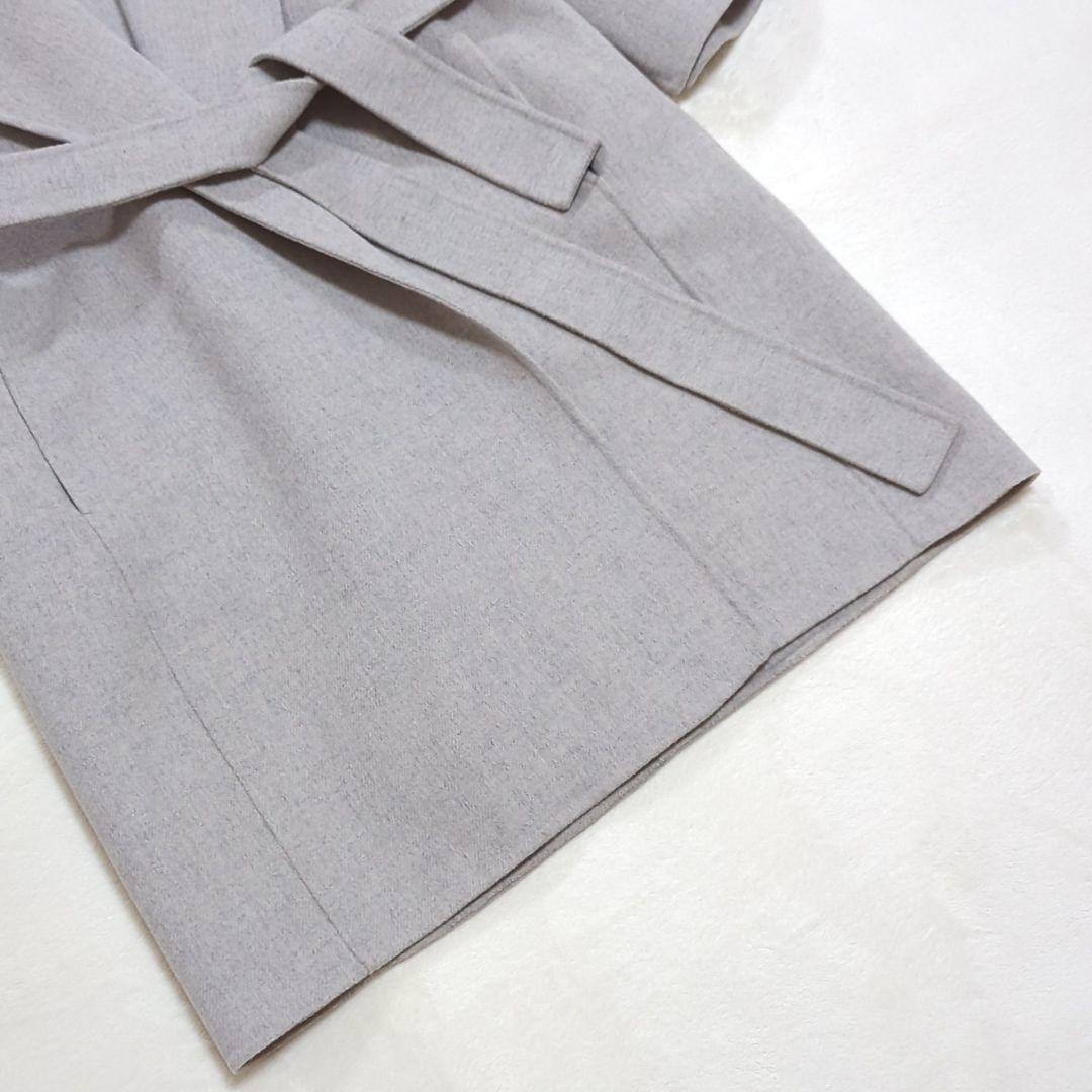 極美品 マックスマーラ 36 クチートアマーノ 女優襟 ベルテッドコート グレー