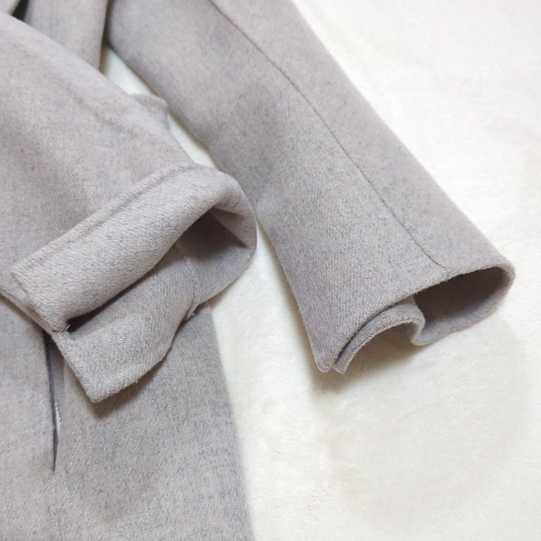 極美品 マックスマーラ 36 クチートアマーノ 女優襟 ベルテッドコート グレー