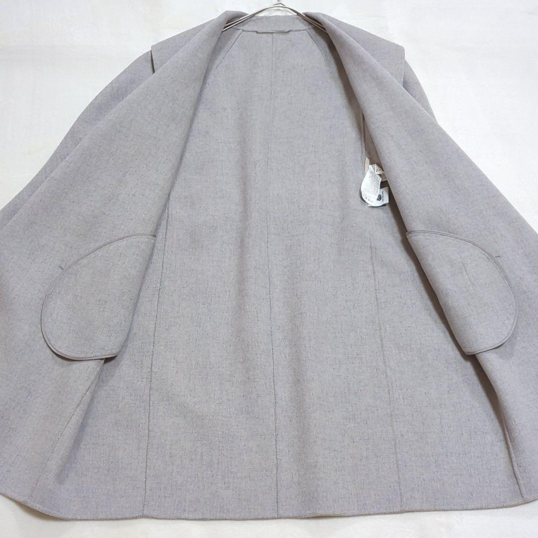 極美品 マックスマーラ 36 クチートアマーノ 女優襟 ベルテッドコート グレー