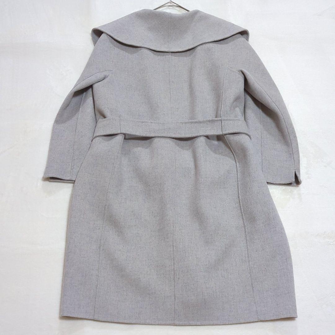 極美品 マックスマーラ 36 クチートアマーノ 女優襟 ベルテッドコート グレー