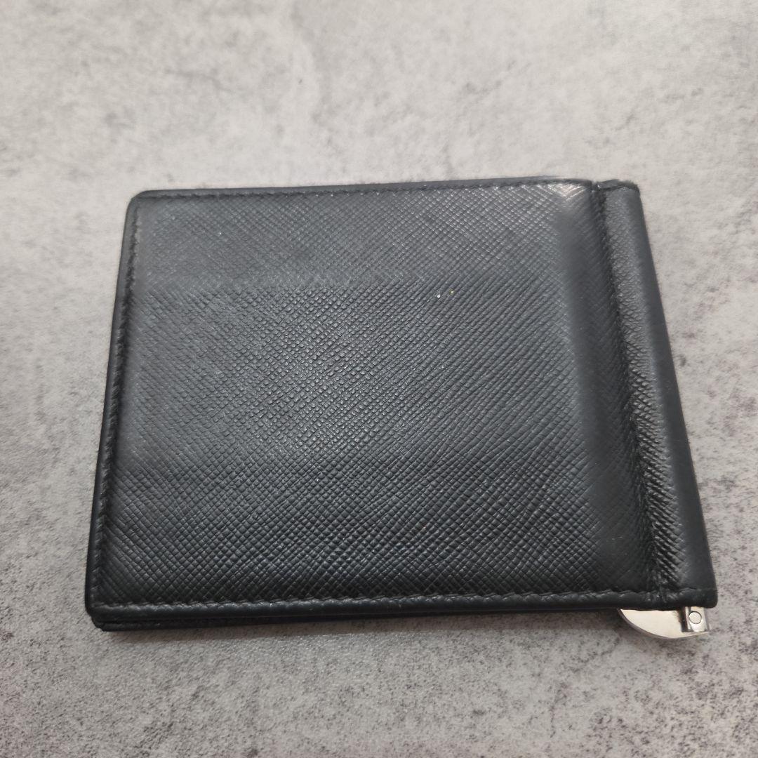 PRADA ブラックレザー マネークリップ
