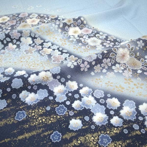 訪問着 着物 翠山工房 桐屋 辻が花 絞り 裄66.5 Ｌ 新古品 sn1909